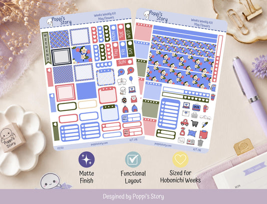 May Flowers Hobonichi Weeks Weekly Kit