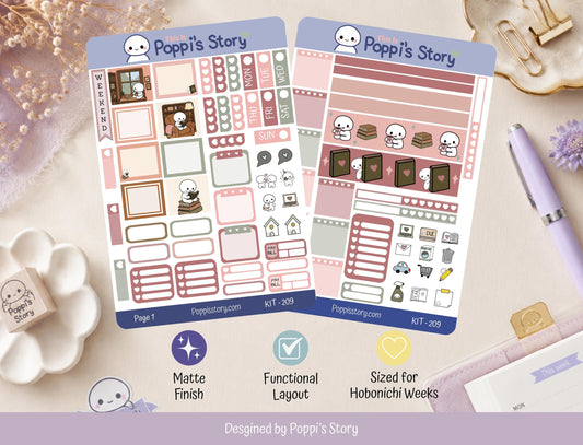 Cozy Reading Nook Hobonichi Weeks Sticker Kit
