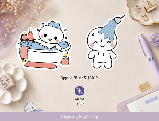 Spa Day Planner Stickers | Bath Time Self-Care Journal Decor