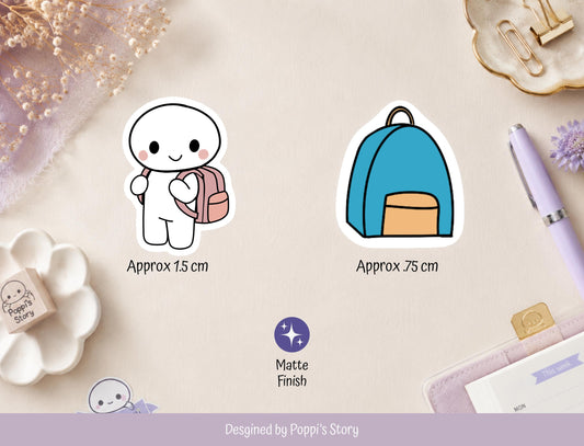 Backpack Planner Stickers | School & Travel Bag Icons (Sticker Sheet)