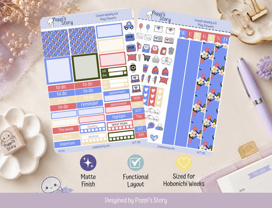 May Flowers Hobonichi Cousin Weekly Kit
