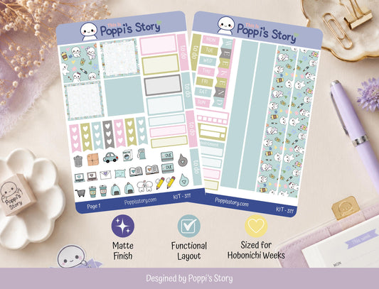Poppi & Friends Hobonichi Cousin Sticker Kit