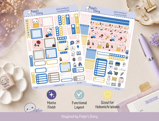 Enchanted Poppi Hobonichi Weeks Sticker Kit