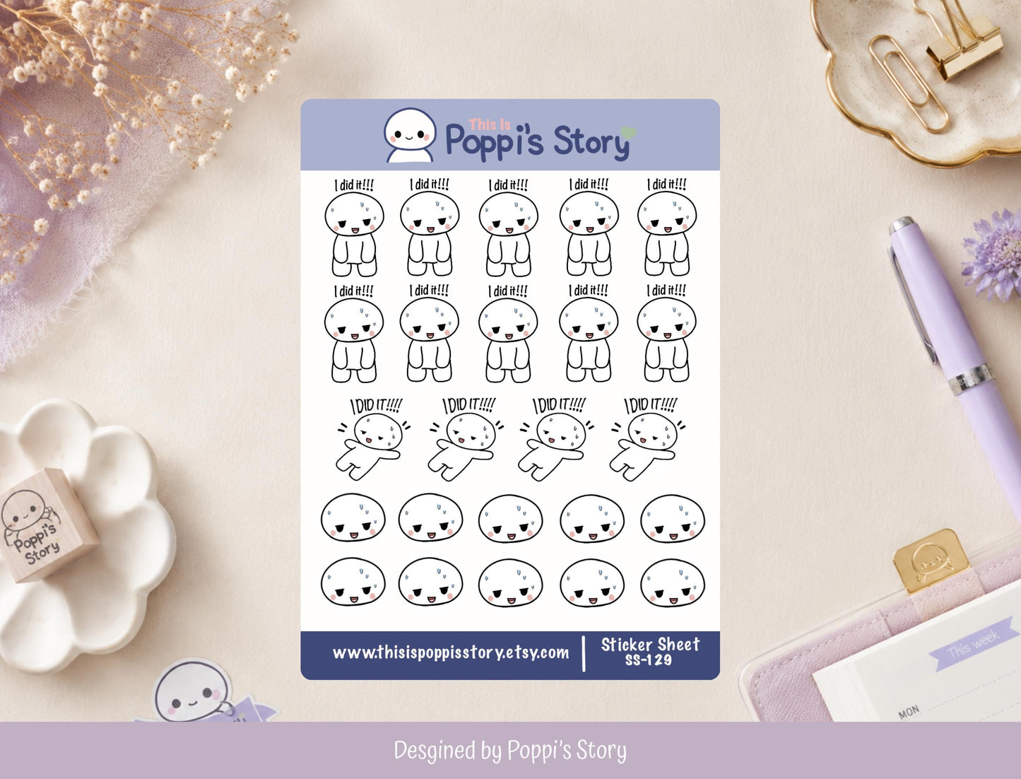 I Did It Planner Stickers | Motivational Achievement Stickers | Matte Finish Planner Accents
