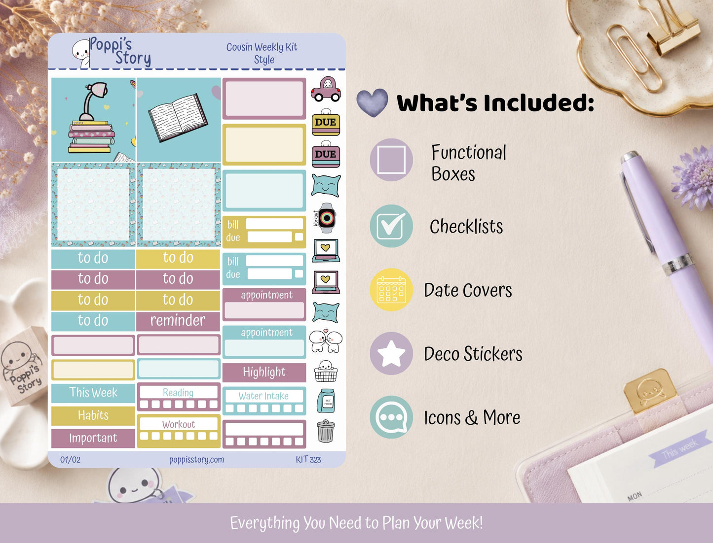 Stationery Love Hobonichi Cousin Sticker Ki
