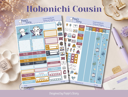 Fairies & Dragons Hobonichi Cousins Weekly Sticker Kit