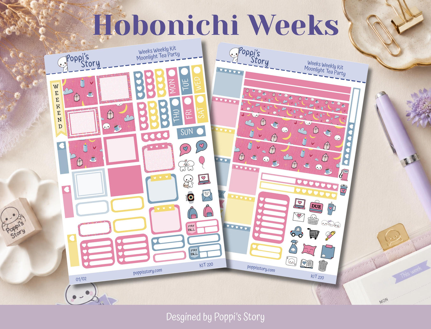 Moonlight Tea Party | Hobonichi Weeks Weekly