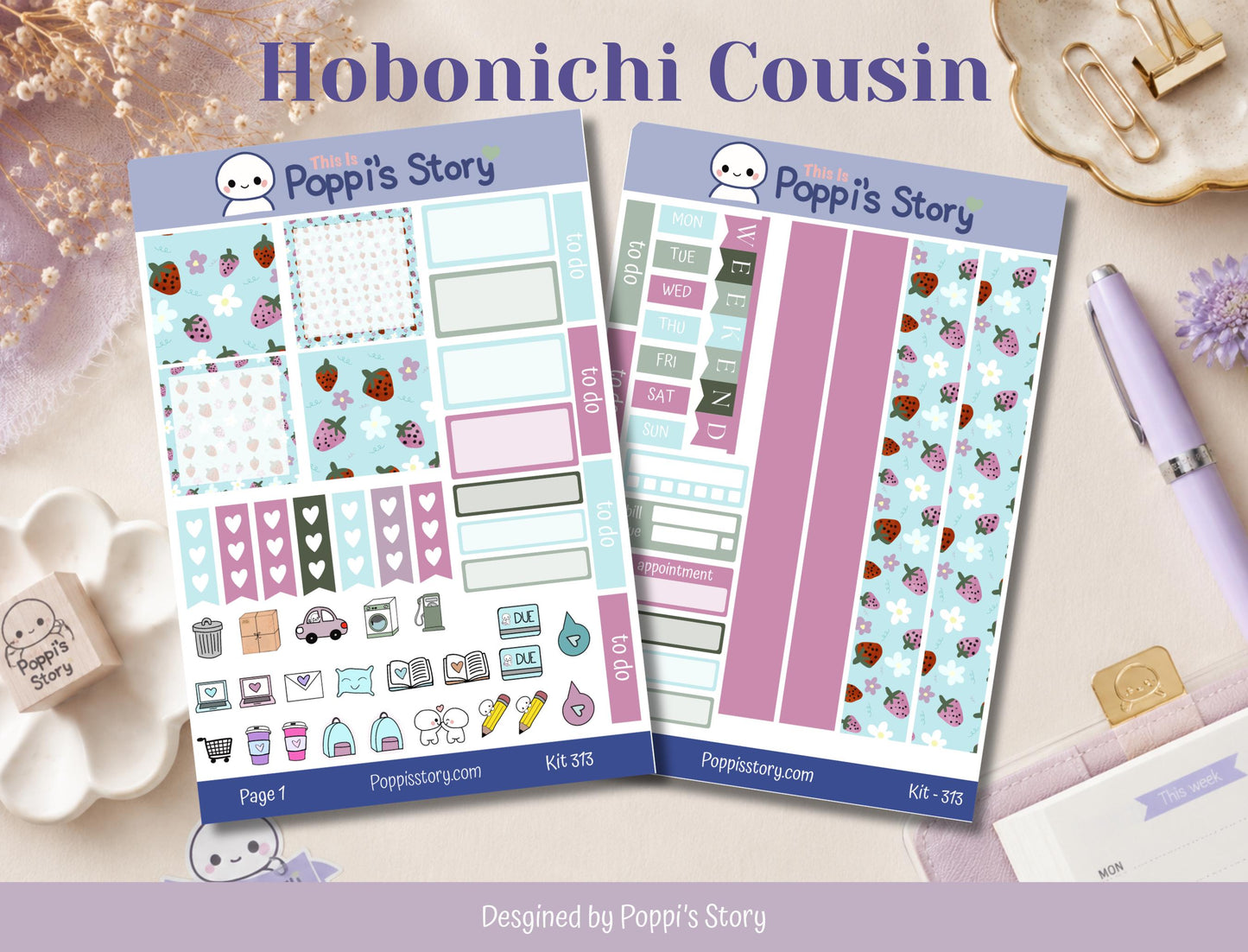 Strawberry Summer Hobonichi Cousin Kit