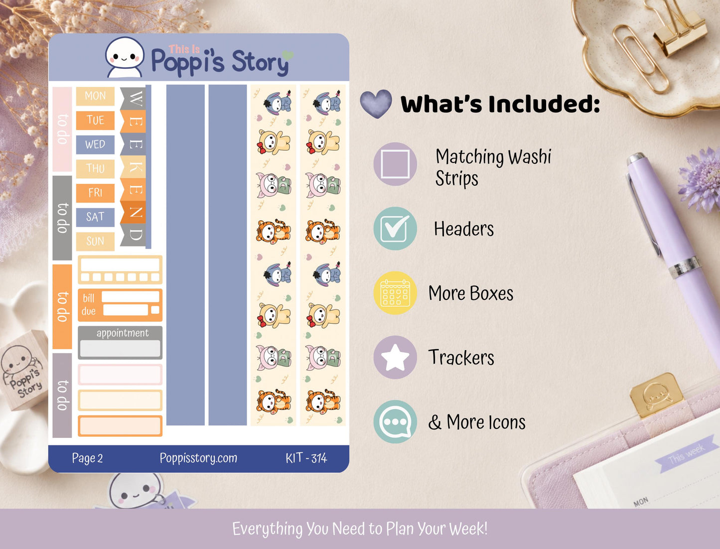 Poppi & Friends Hobonichi Cousin Kit