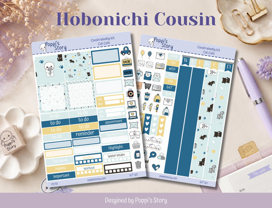 Cat Café | Hobonichi Cousin Weekly Sticker Kit