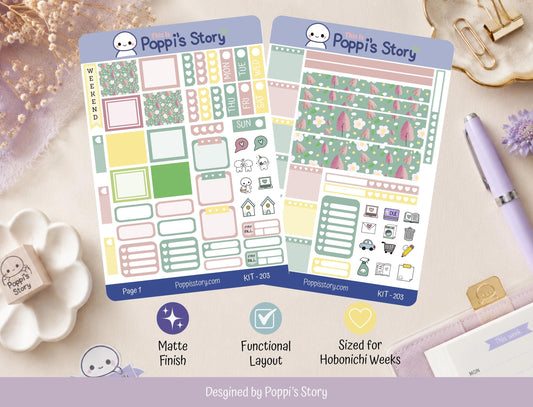 Spring Meadow Hobonichi Weeks Sticker Kit