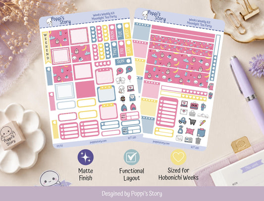 Moonlight Tea Party | Hobonichi Weeks Weekly