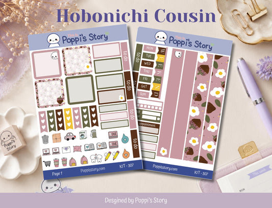 Chocolate Strawberry Hobonichi Cousin Weekly Kit, Cozy Cafe Planner Stickers
