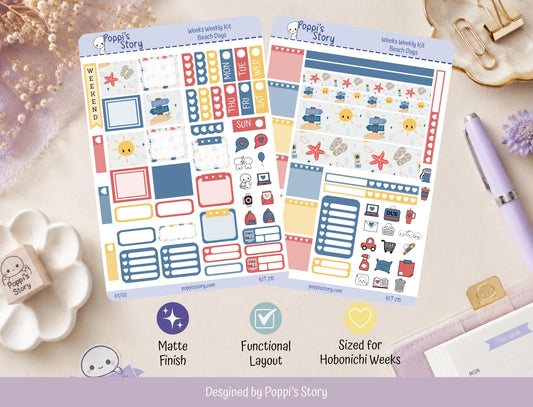 Beach Day Hobonichi Weeks Weekly Kit