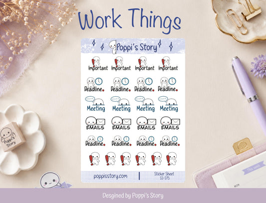 Work Things Poppi Sticker Sheet