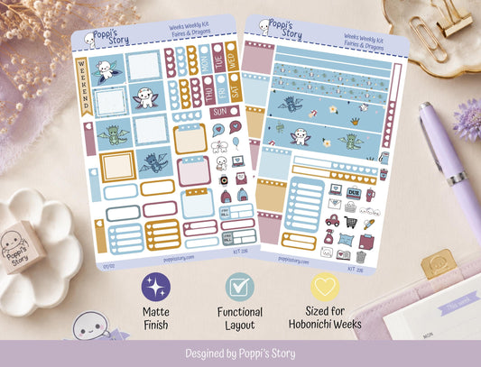 Fairies & Dragons Hobonichi Weeks Sticker Kit