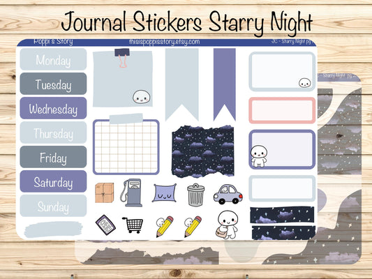 Starry Night Journal Stickers