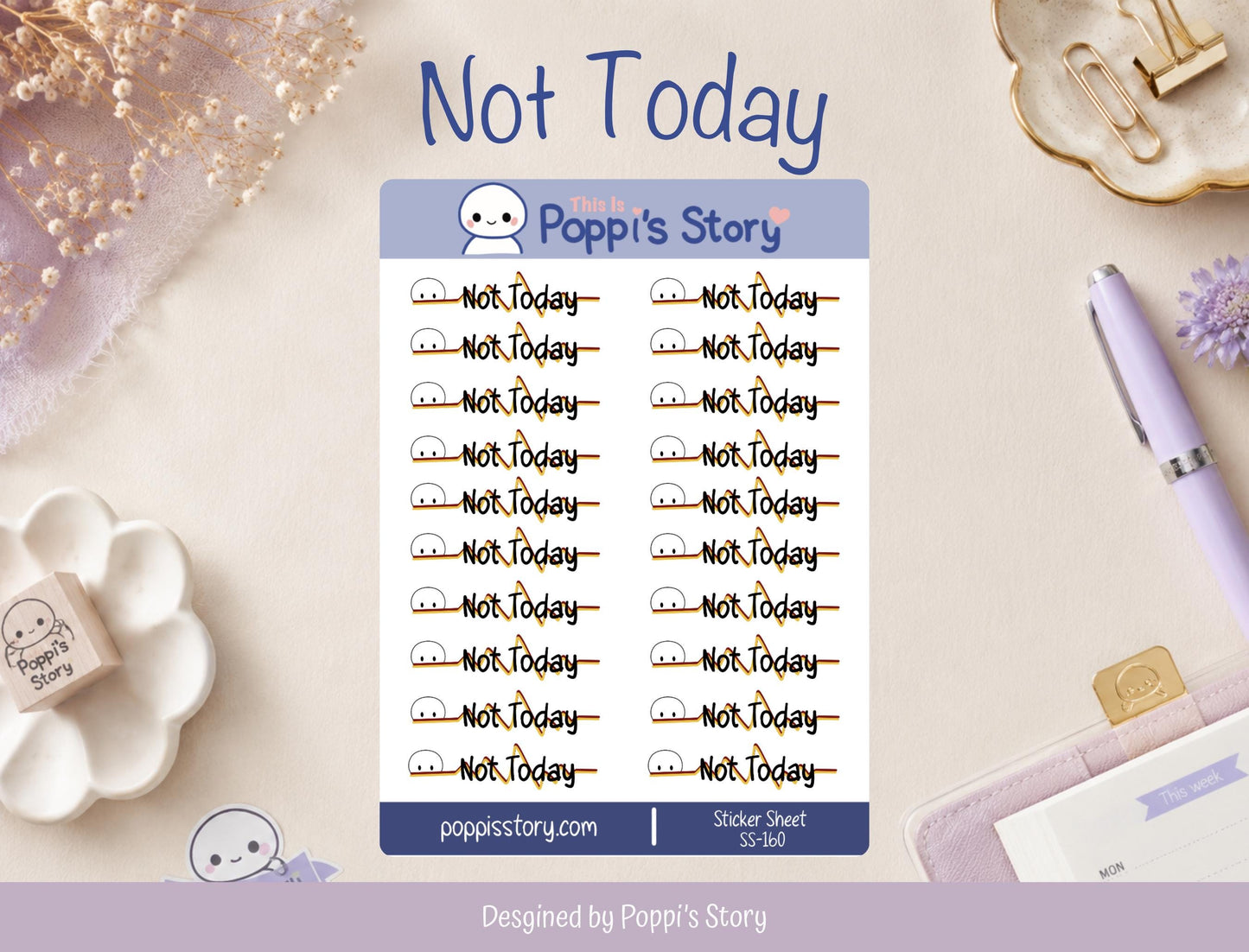 Not Today Planner Stickers