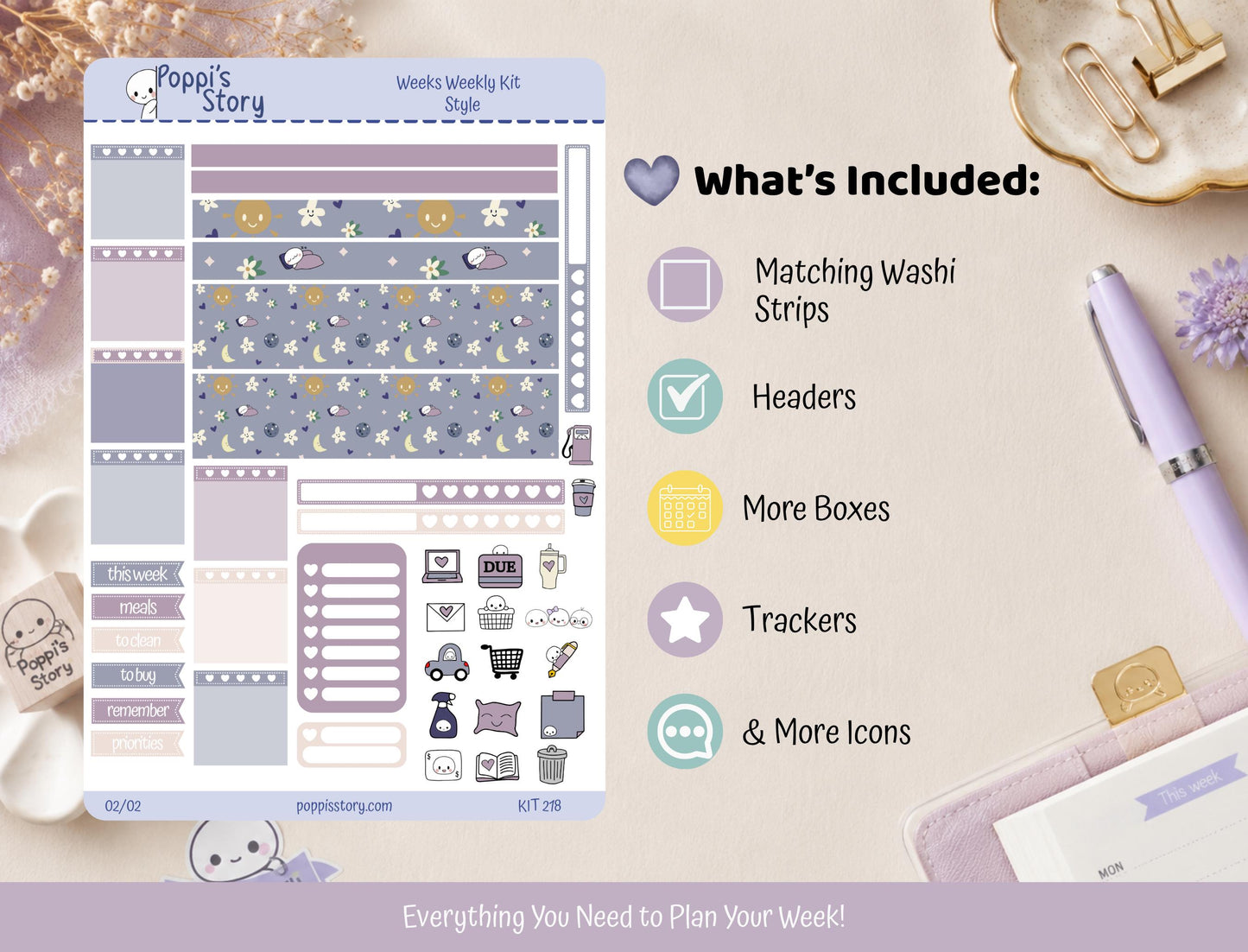 Lavender Sleep Hobonichi Weeks Weekly Kit