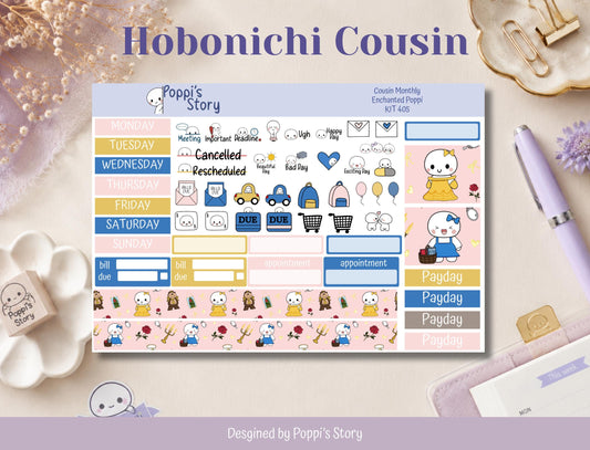 Enchanted Poppi Hobonichi Cousin Monthly Sticker Kit