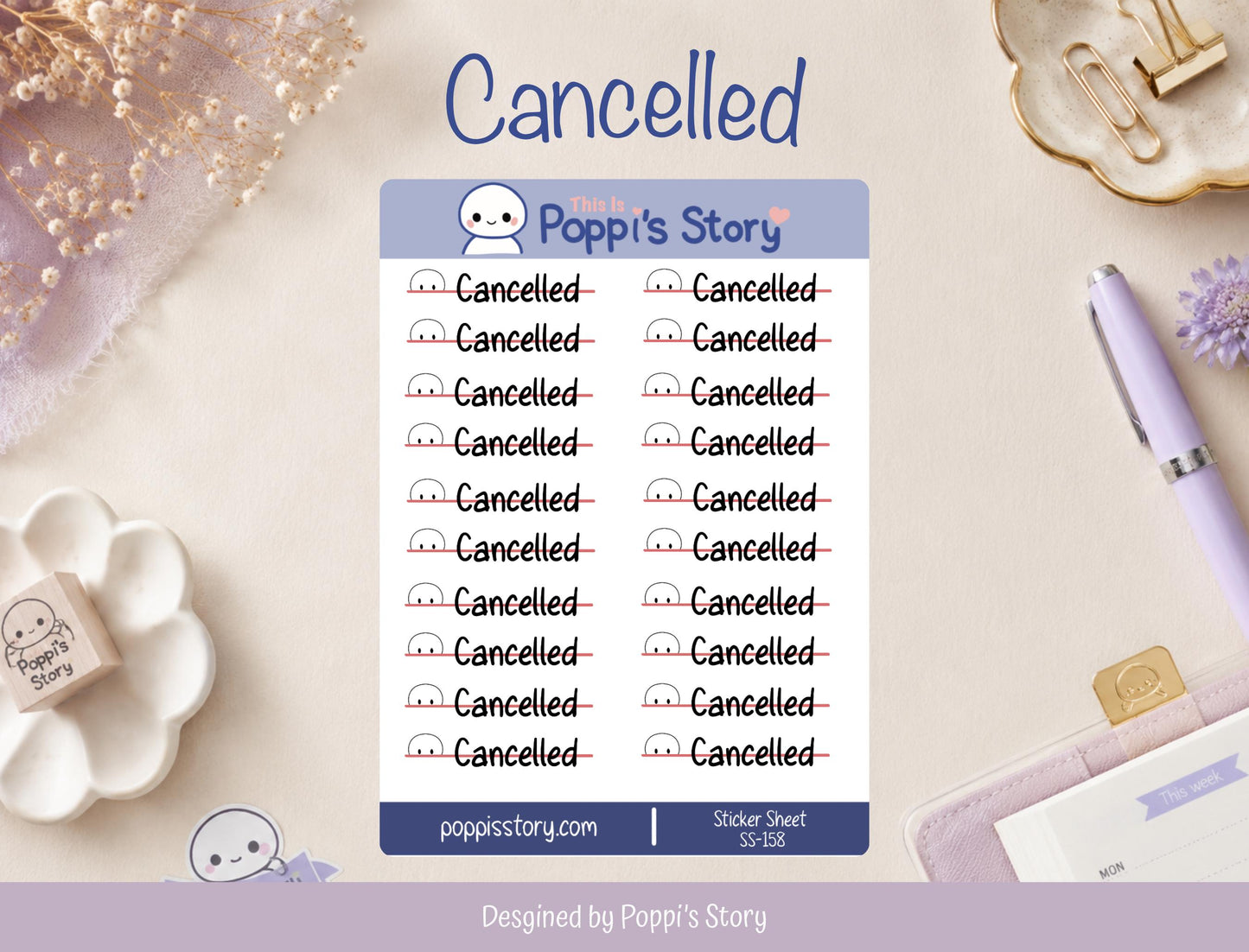 Cancelled Planner Stickers