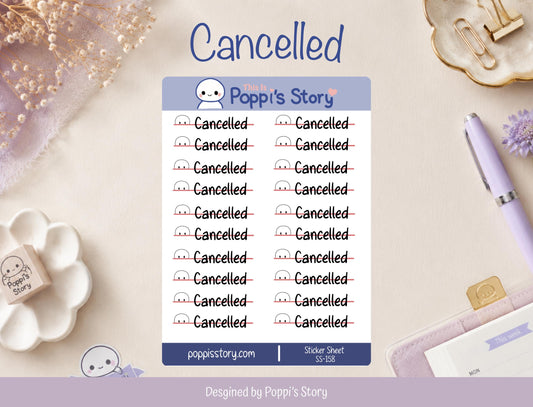 Cancelled Planner Stickers