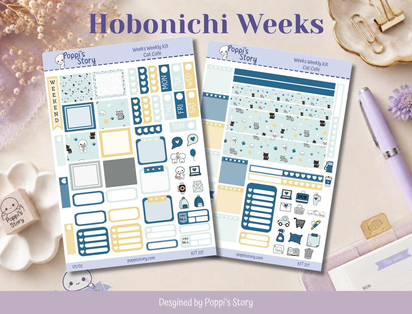 Cat Cafe | Hobonichi Weeks Weekly
