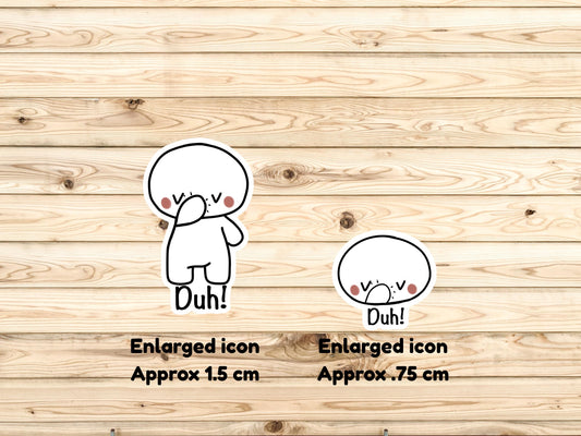 Poppi Duh Facepalm Planner Stickers, Hobonichi Weeks Journaling Mood Stickers