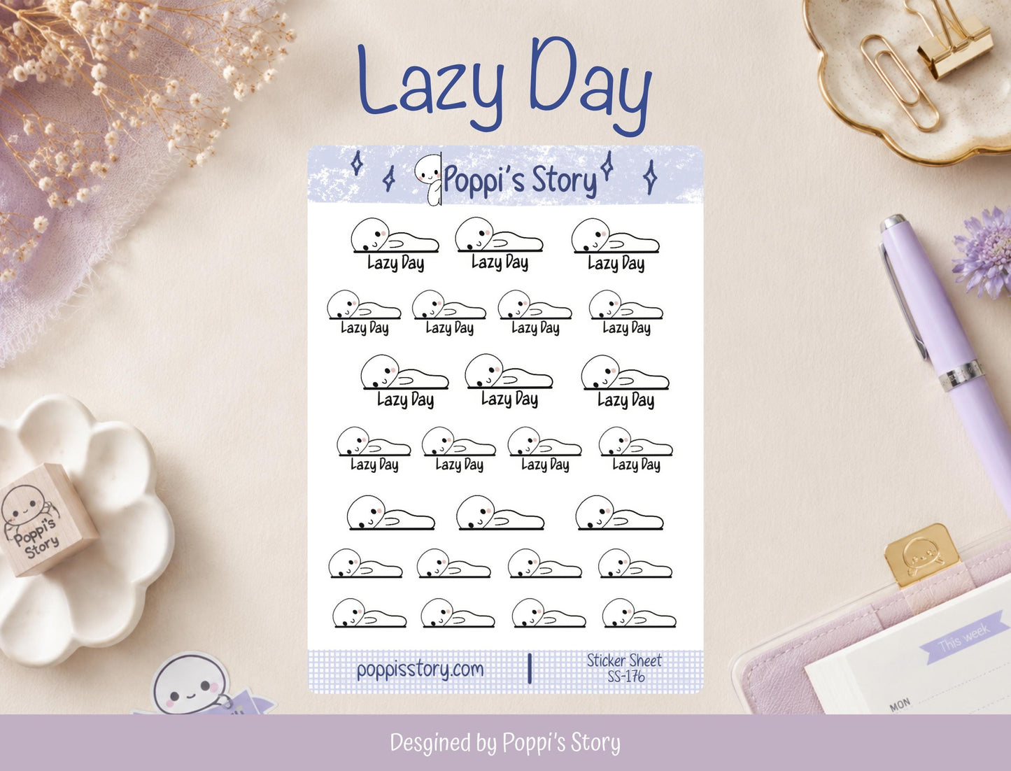 Lazy Day Poppi Sticker Sheet