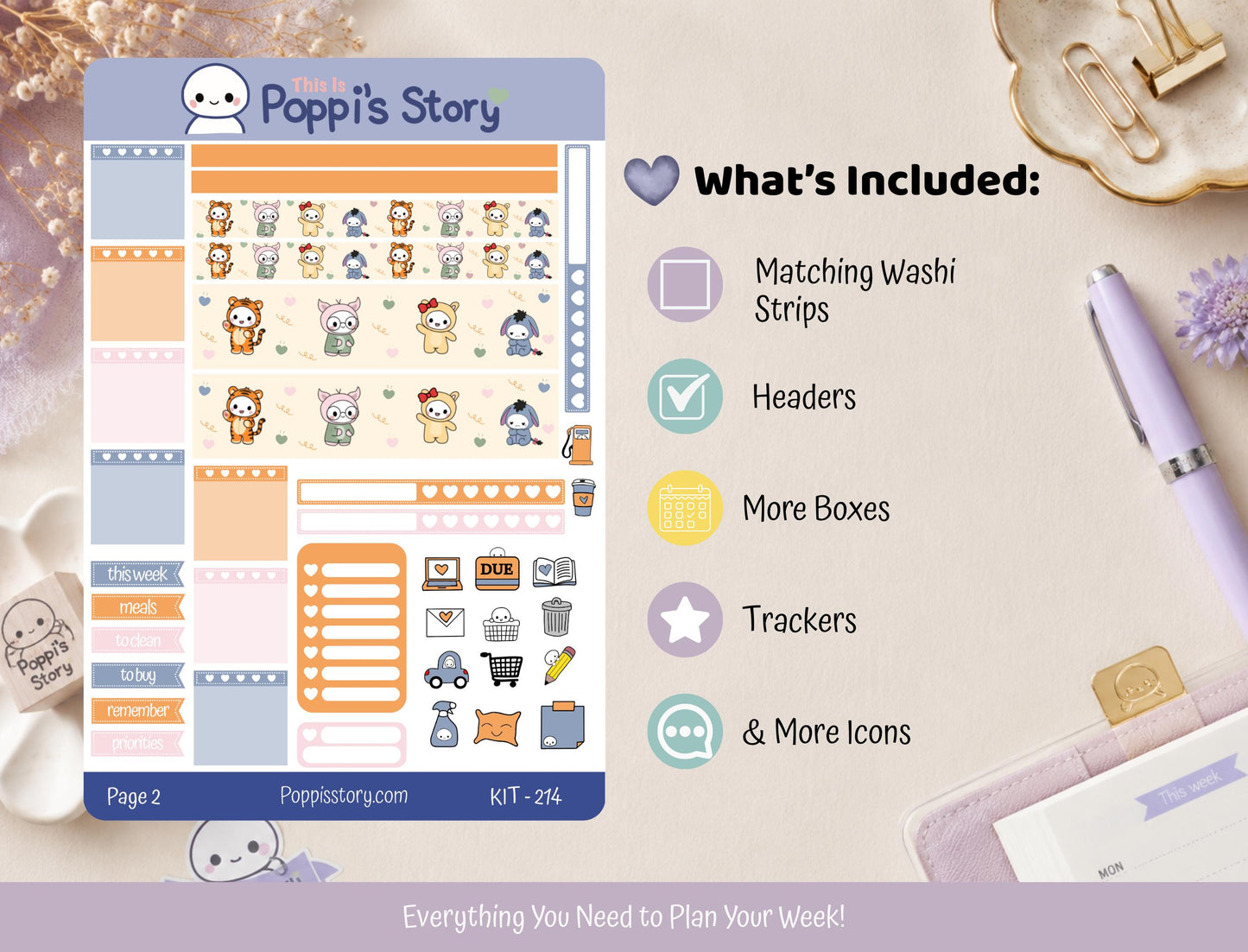 Poppi & Friends Hobonichi Weeks Kit