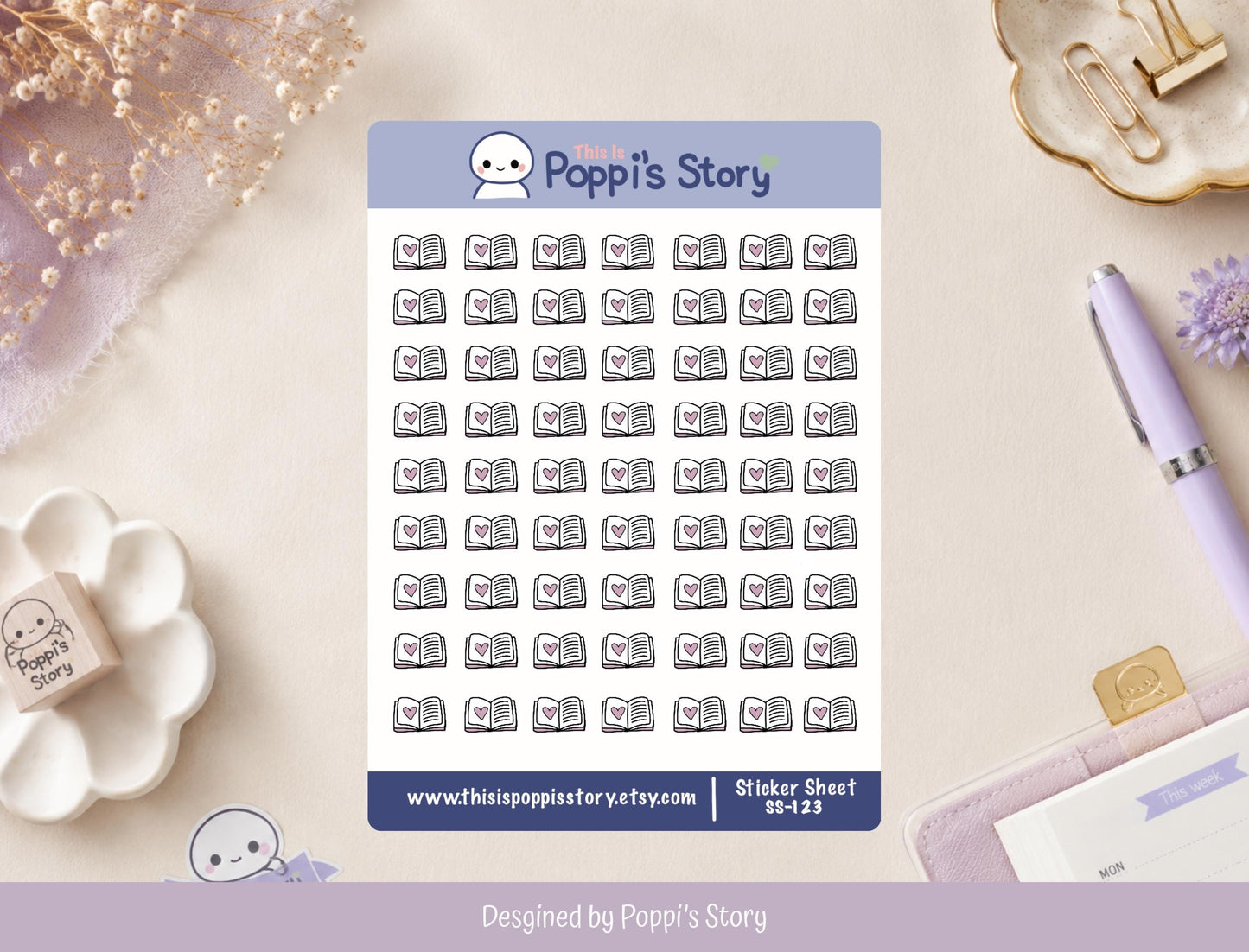 Mini Book Planner Stickers | Tiny Reading Icons, Hobonichi Weeks Planner