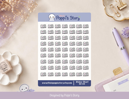 Mini Book Planner Stickers | Tiny Reading Icons, Hobonichi Weeks Planner