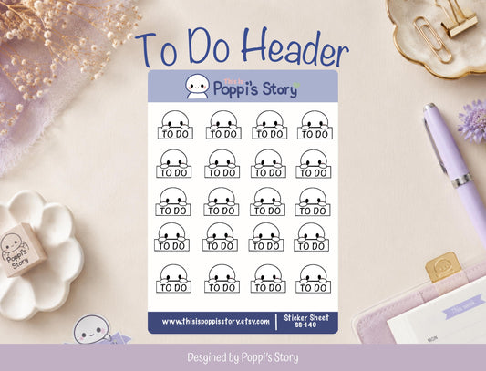 To Do List Header Planner Stickers | Task Tracker Banner (Sticker Sheet)