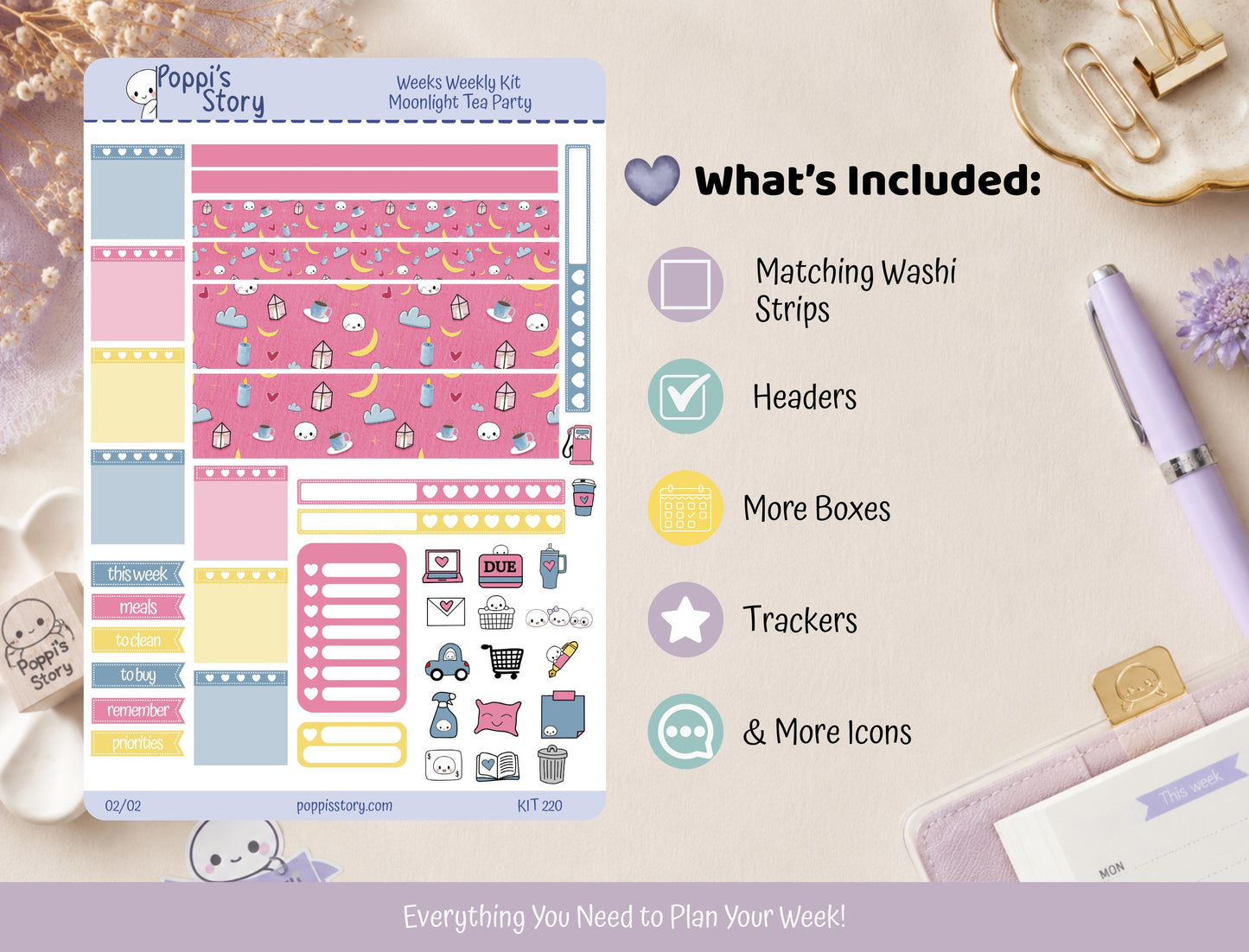 Moonlight Tea Party | Hobonichi Weeks Weekly