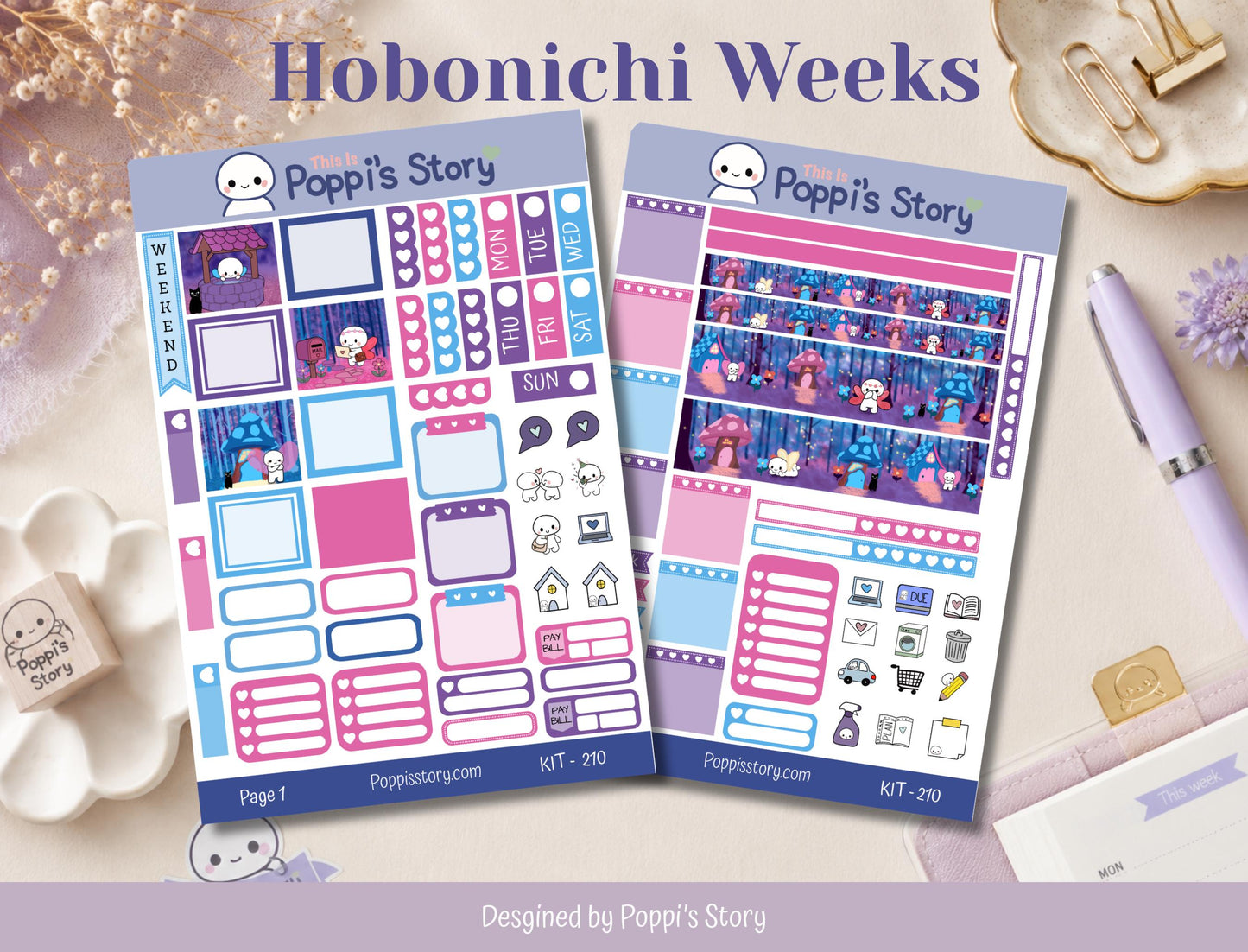 Poppi Fairy Village Hobonichi Weeks Sticker Kit