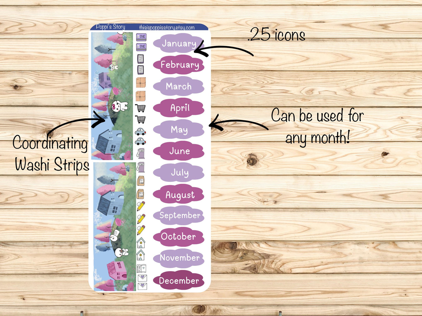 Hobonichi Weeks Sticker Kit, Cotton Candy Pastel Planner, Kawaii Journaling Supplies
