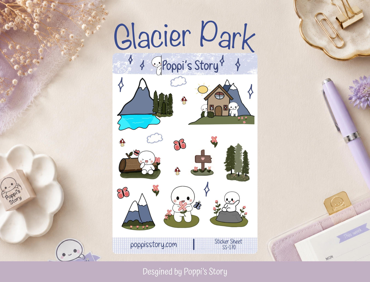 Glacier Park Poppi Sticker Sheet