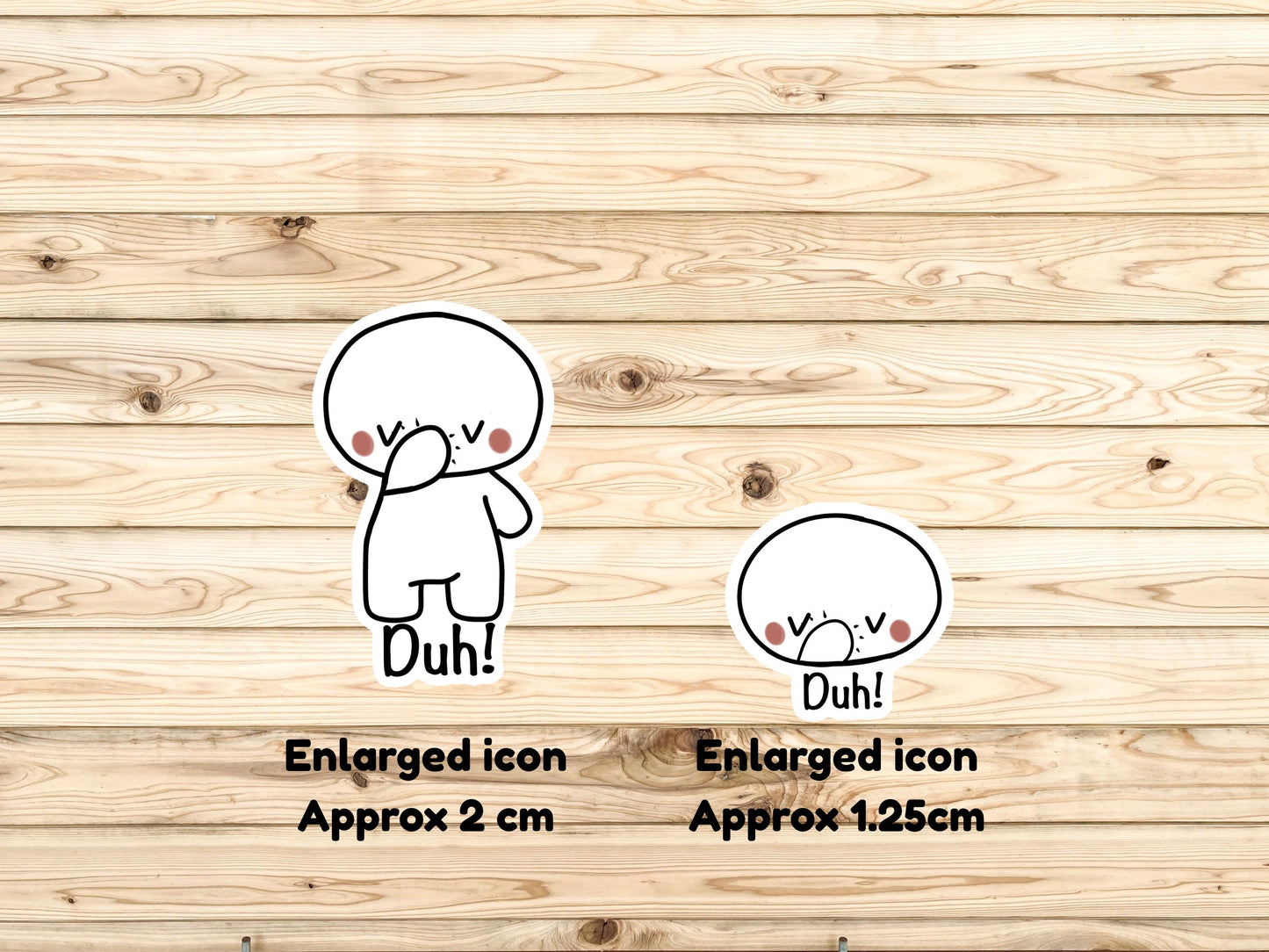 Poppi Duh Facepalm Planner Stickers, Hobonichi Weeks Journaling Mood Stickers