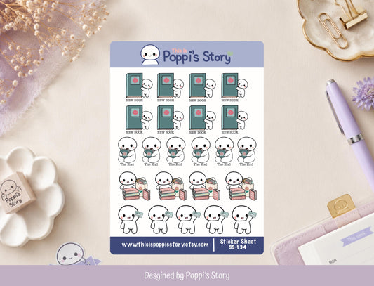 Book Lover Planner Stickers | Cozy Reading Journal Icons