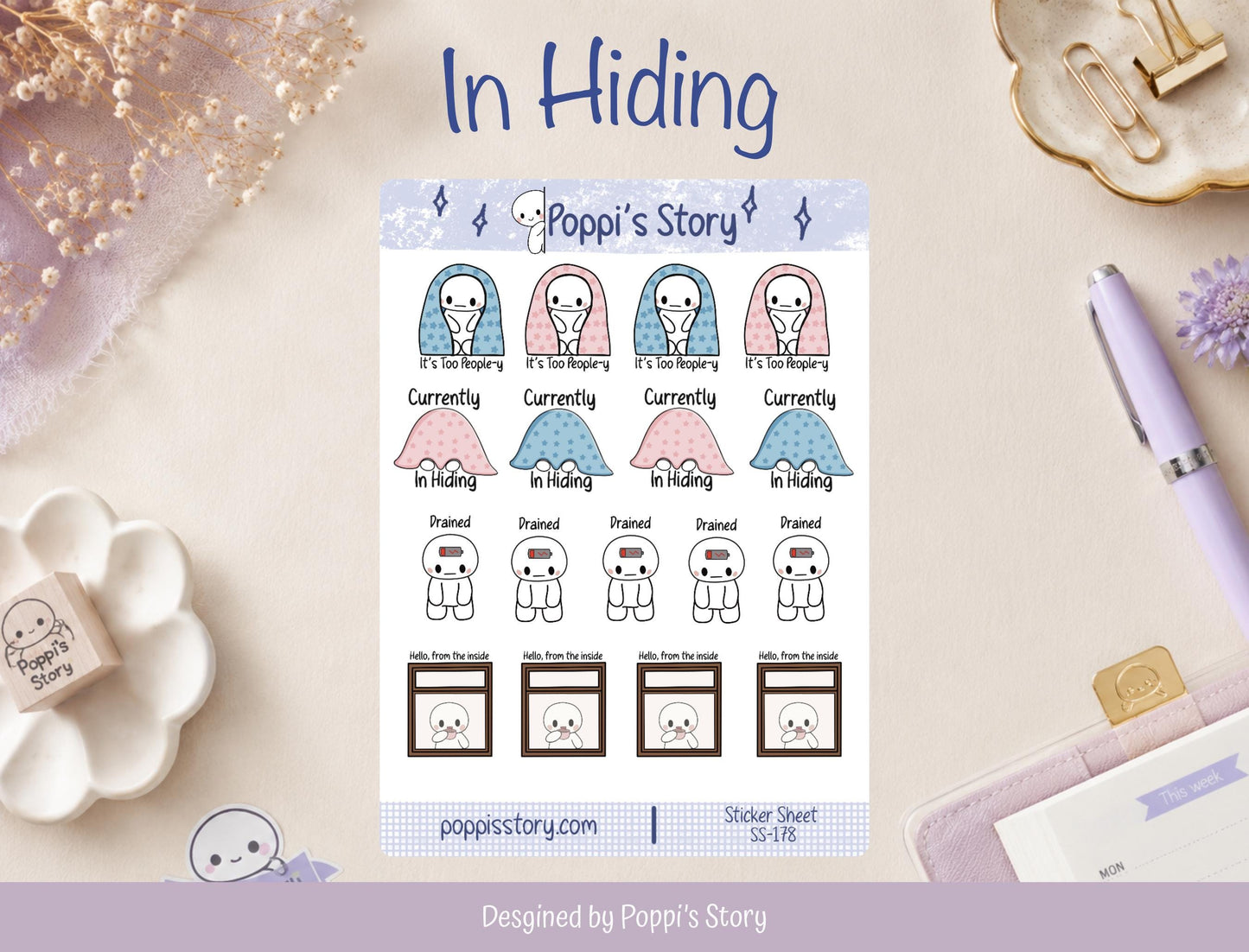 In Hiding Poppi Sticker Sheet