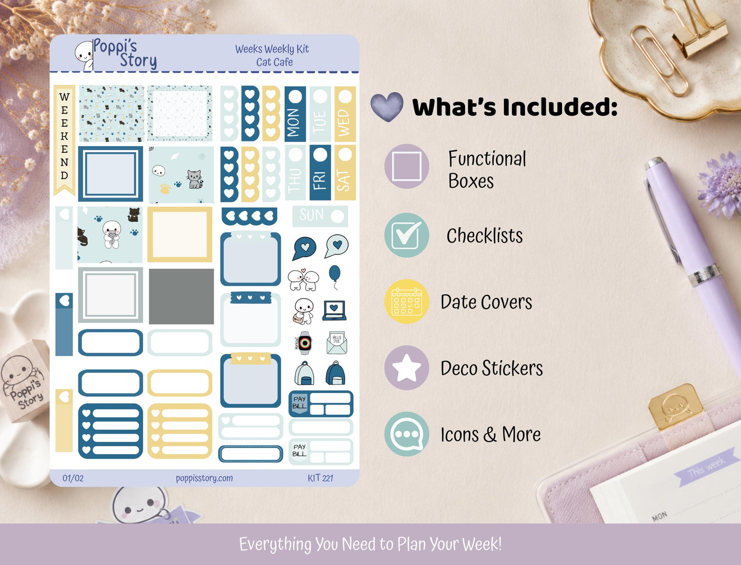 Cat Cafe | Hobonichi Weeks Weekly