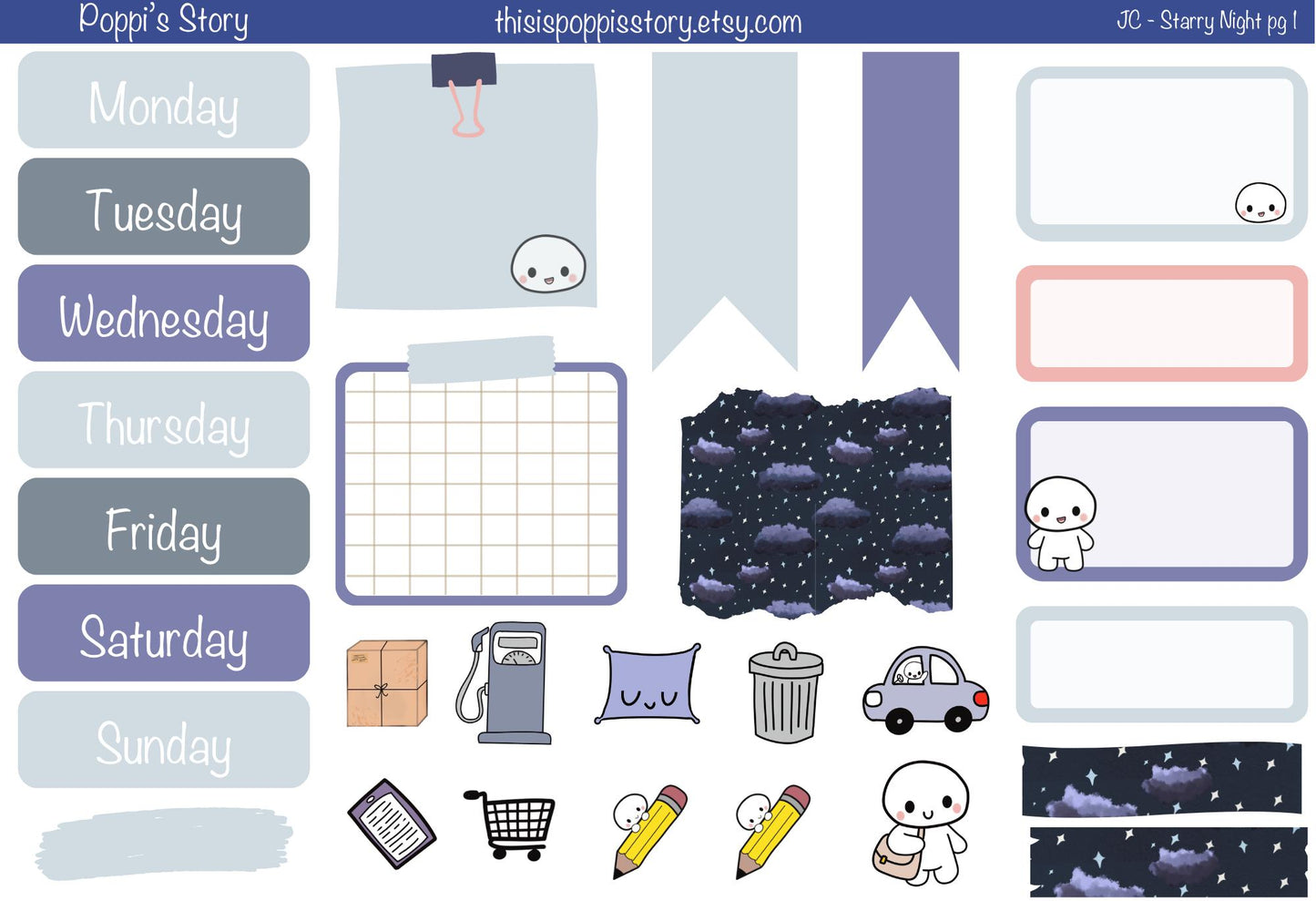 Starry Night Journal Stickers