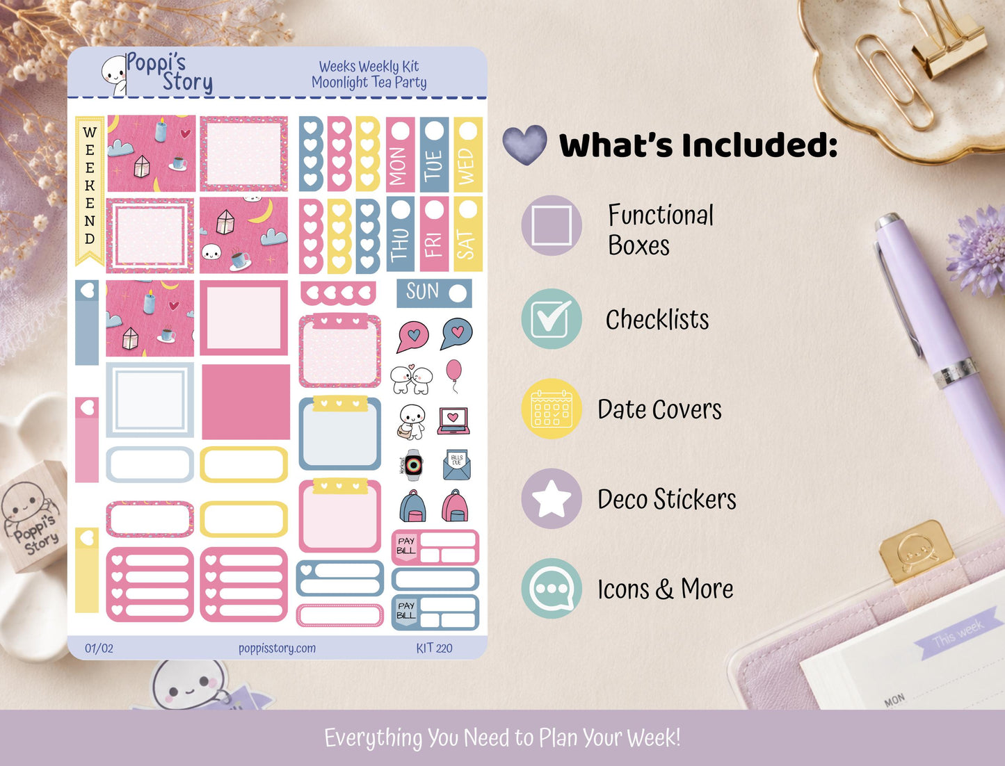 Moonlight Tea Party | Hobonichi Weeks Weekly