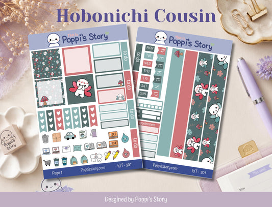 Hobonichi Cousin Weekly Sticker Kit | Poppi Character Functional Planner Stickers