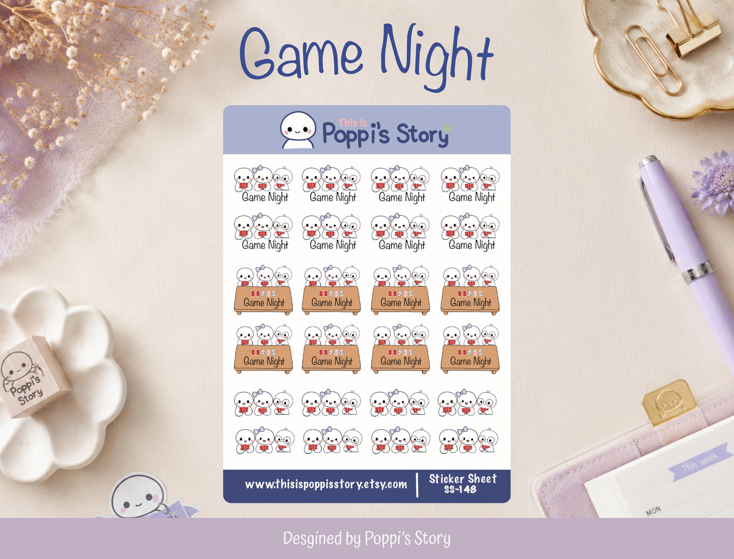 Game Night Planner Stickers