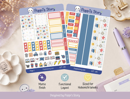 Beach Day Hobonichi Cousin Weekly Kit