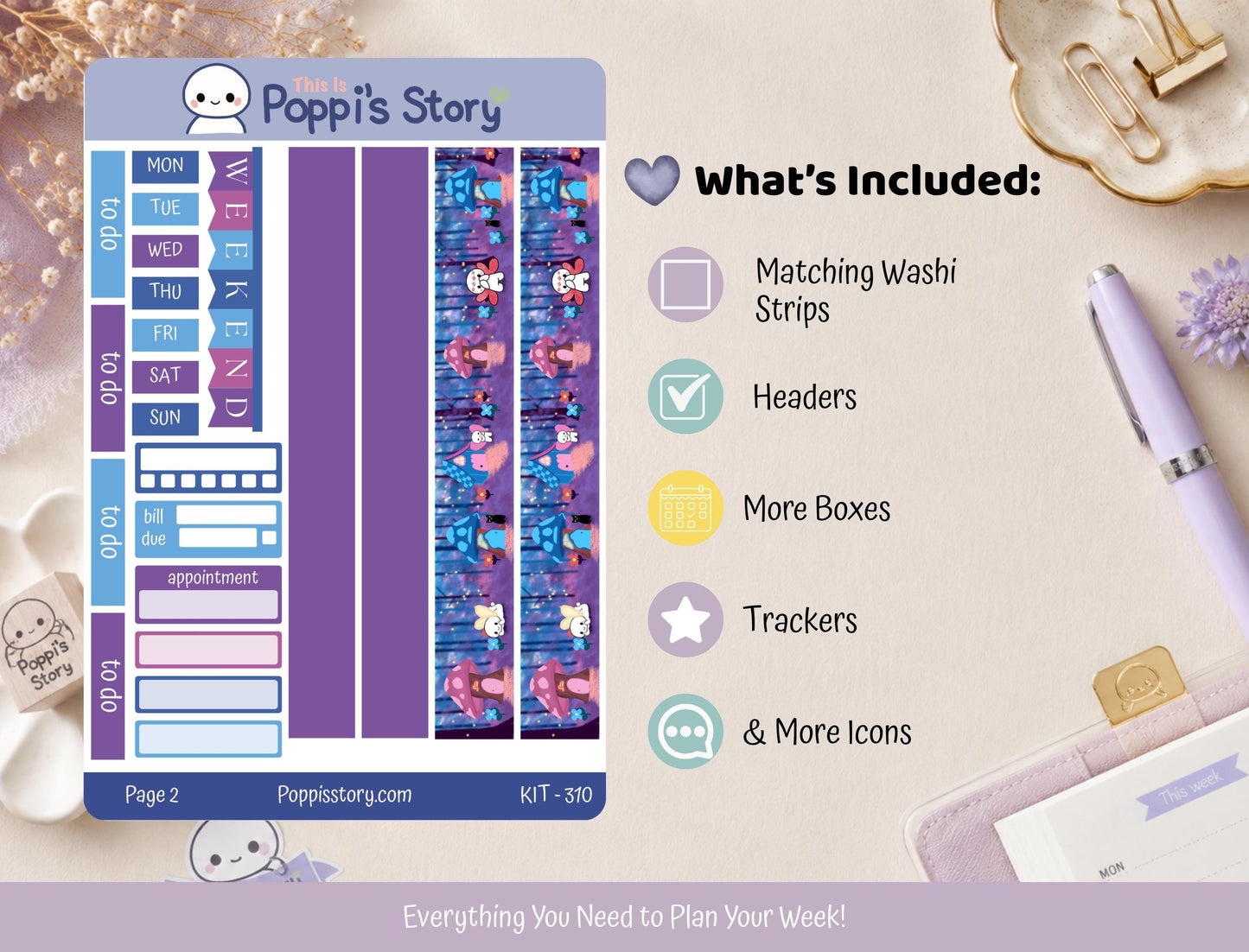 Poppi Fairy Village Hobonichi Cousin Sticker Kit