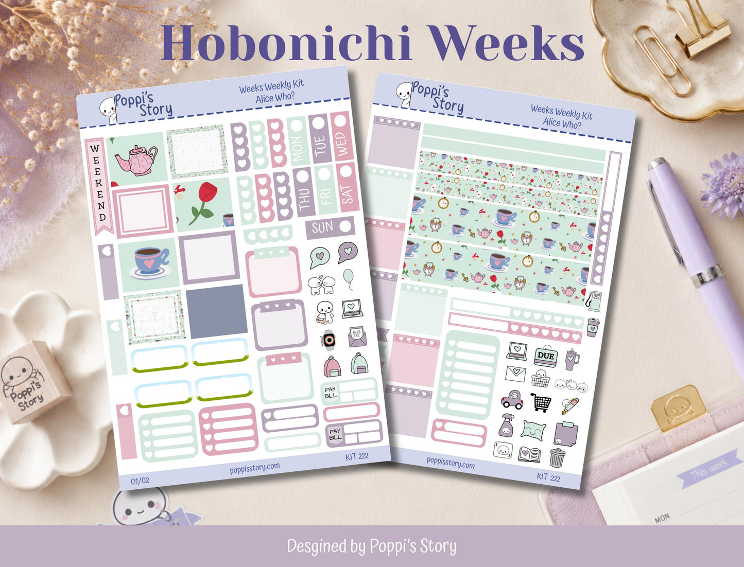 Alice, Who? | Hobonichi Weeks Weekly Sticker Kit