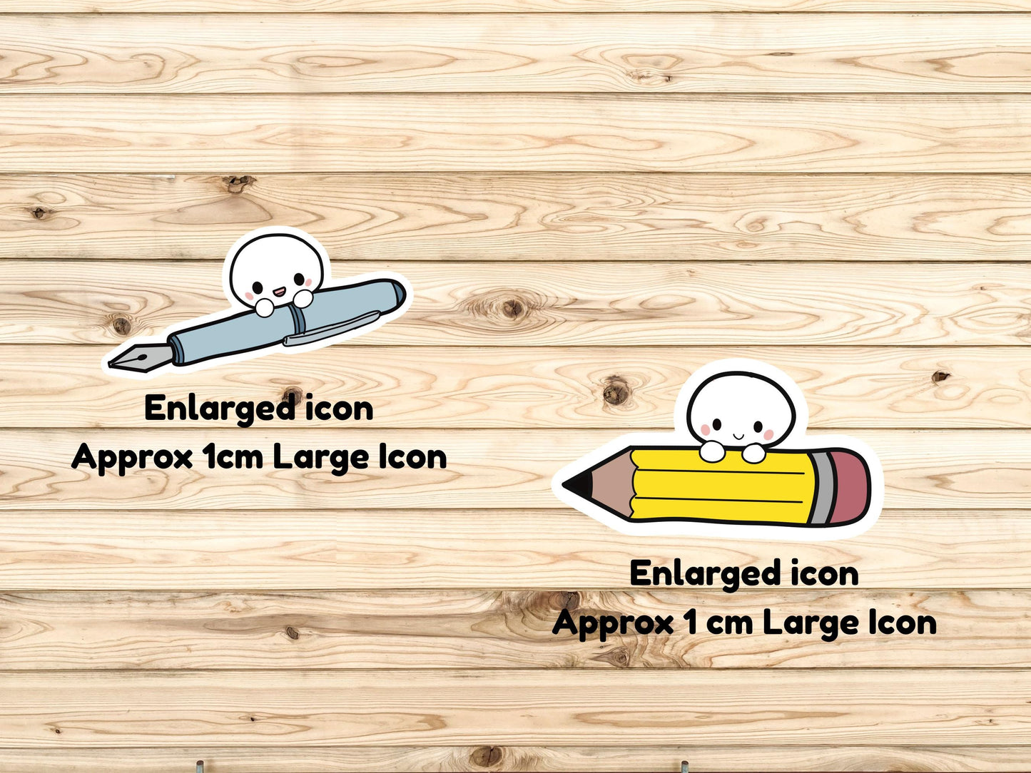 Kawaii Pencil Pen Stickers, Study Planner Icons, Writing Task Tracker Sheet