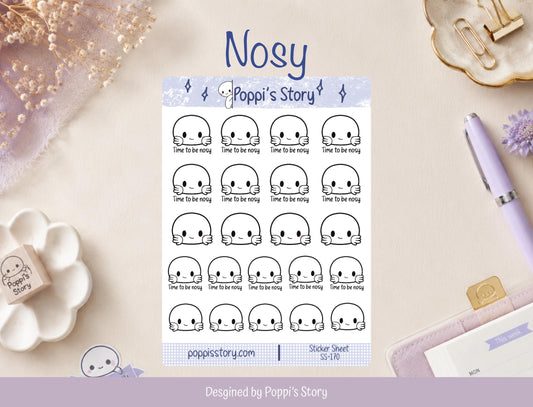 Nosy Planner Stickers | Curious & Snoopy Icons (Sticker Sheet)